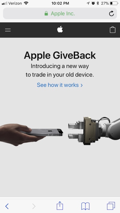 The Apple home page
