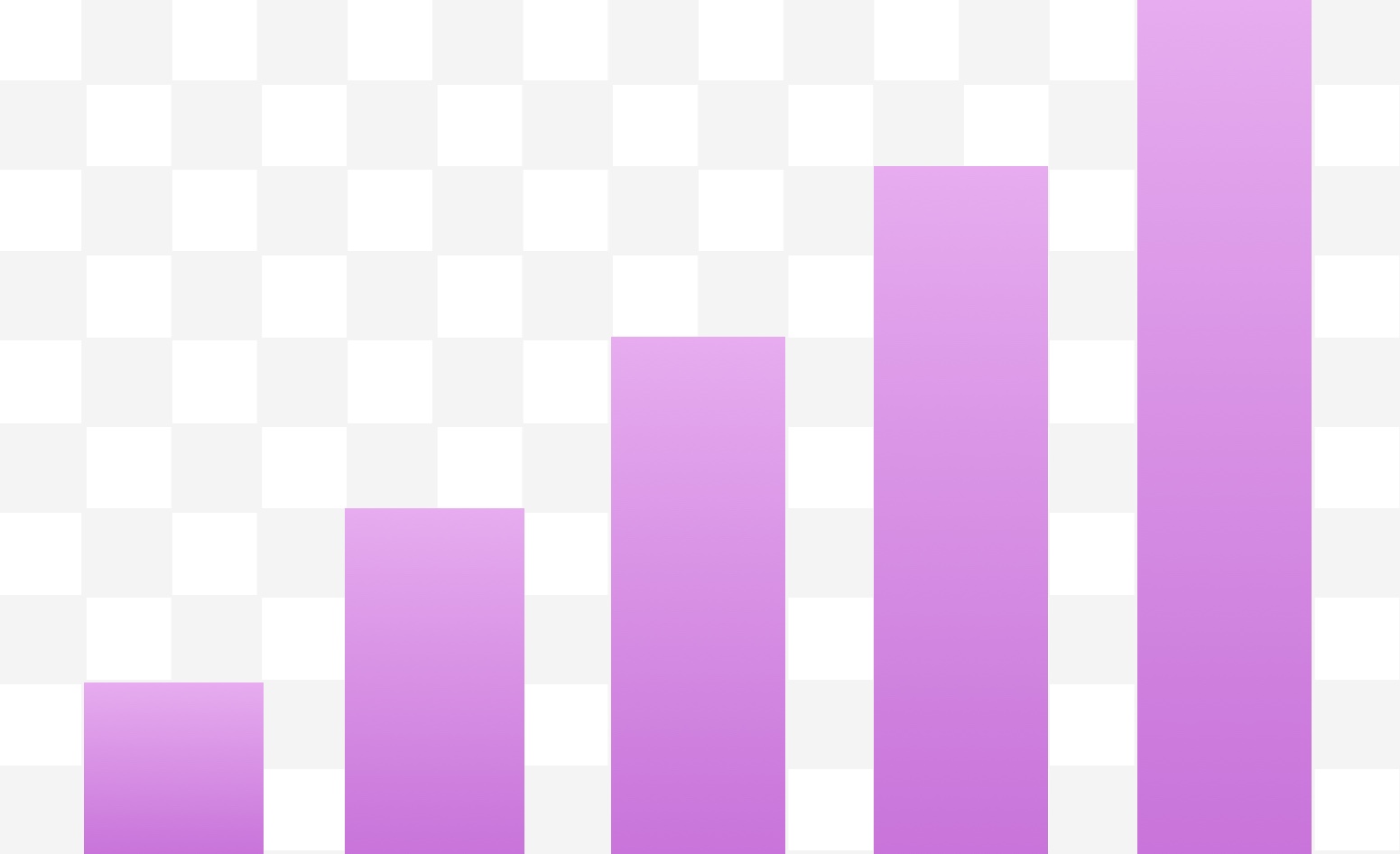 Five vertical purple bars that get progressively taller from left to right like a signal indicator on a cell phone.
