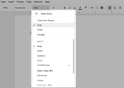 Typefaces in Office 365