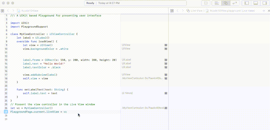 GIF of Playground with REPL mode