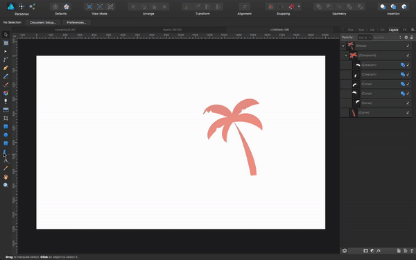 Creating the palm leaves