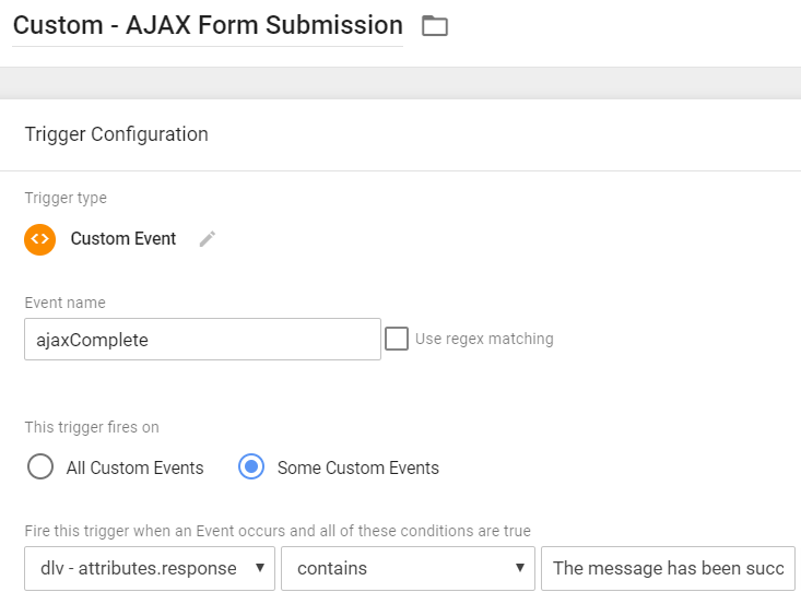 Custom Trigger - Ajax Complete Form Submission
