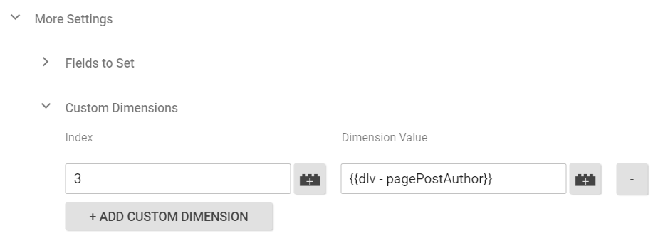Custom dimensions in Google Tag Manager