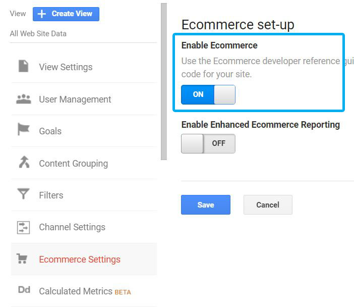 Enable Ecommerce Reports 2