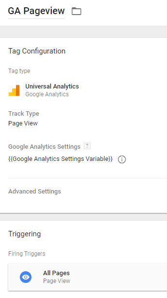 Google Analytics Pageview Tag