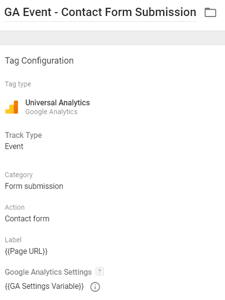 Updated Google Analytics Tag - Form Submission