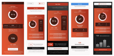 Five different sidebar design explorations.