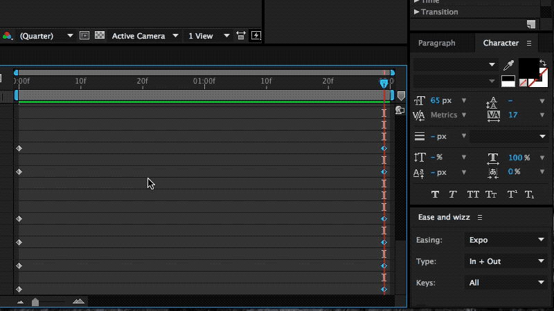 After Effects select timeline