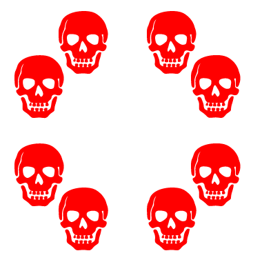 Dancing skulls, ready to go into your border!